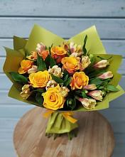 Букет цветов из:  Альстромерии и Розы в Раздольной