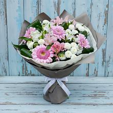 Букет цветов из:  Герберы, Альстромерии и Хризантемы #REPLACE_PRED# Раздольной