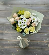Букет цветов из:  Альстромерии, Розы и Хризантемы #REPLACE_PRED# Раздольной
