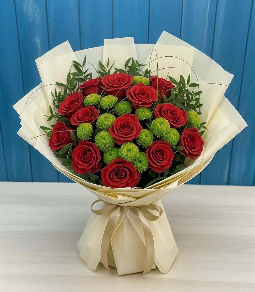 Букет цветов из: Розы и Хризантемы в Раздольной