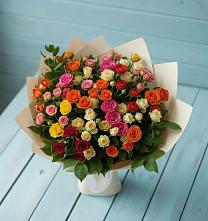 Букет Микс из разноцветных кустовых роз #REPLACE_PRED# Раздольной