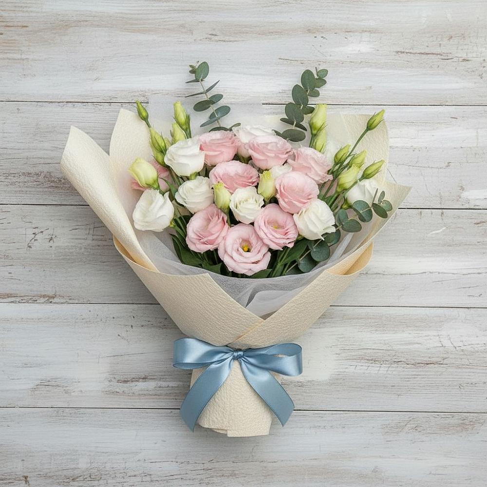 Букет цветов из: Лизиантусы в Раздольной